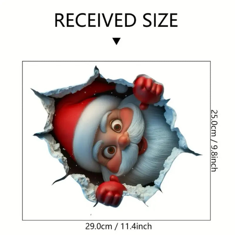 🎄Creative three-dimensional Santa Claus wall sticker!