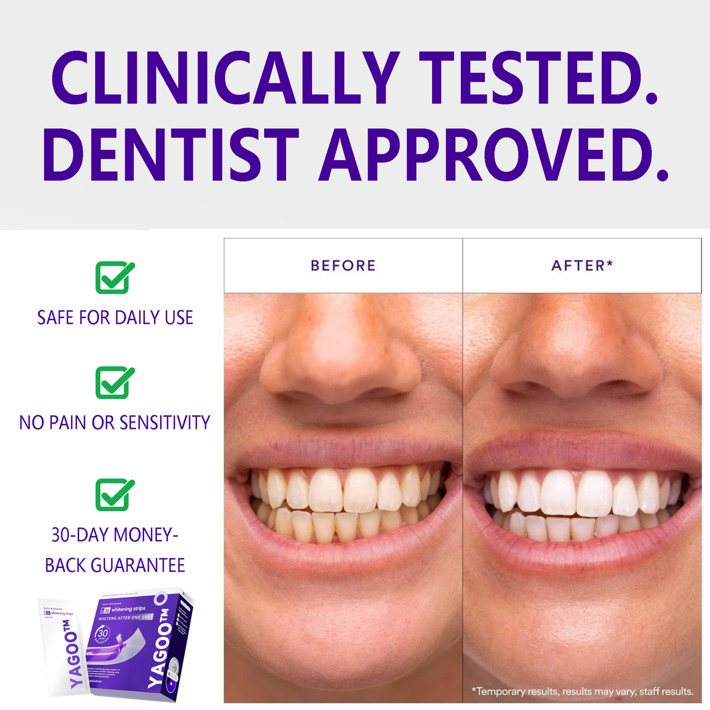 🦷Yagoo™ V36 Whitening Strips – Professional Teeth Whitening at Home(UPGRADED VERSION)