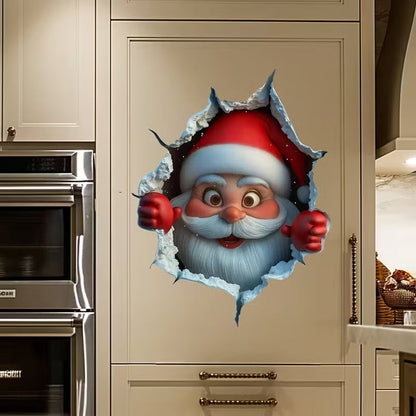 🎄Creative three-dimensional Santa Claus wall sticker！
