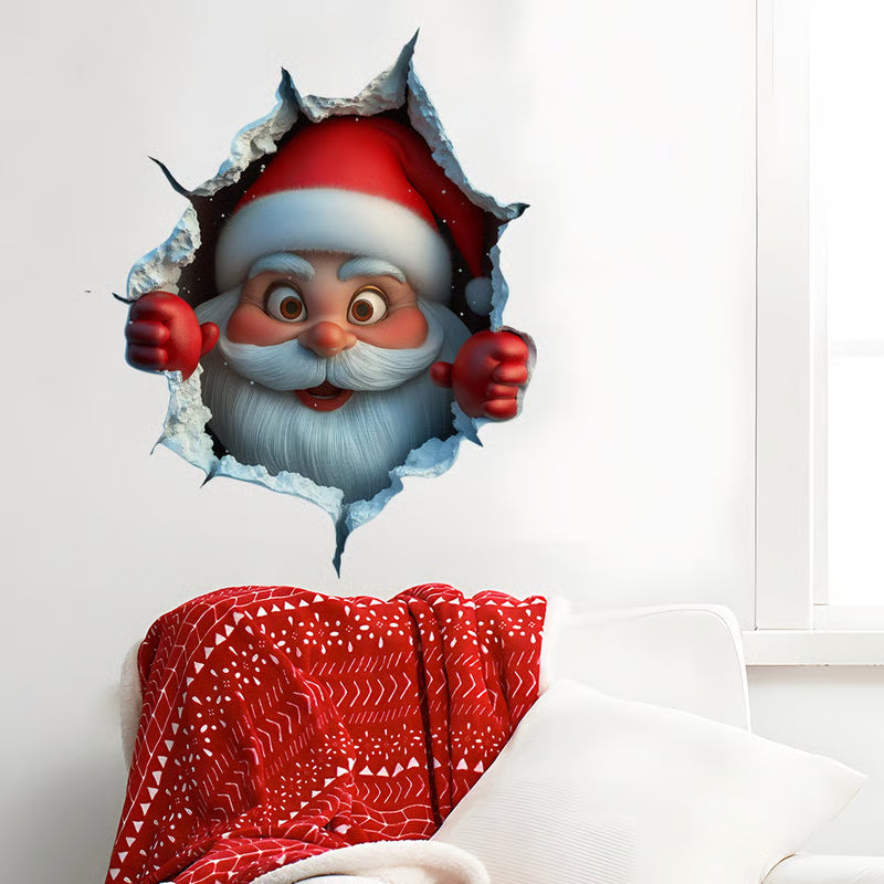 🎄Creative three-dimensional Santa Claus wall sticker！