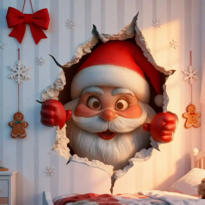 🎄Creative three-dimensional Santa Claus wall sticker！