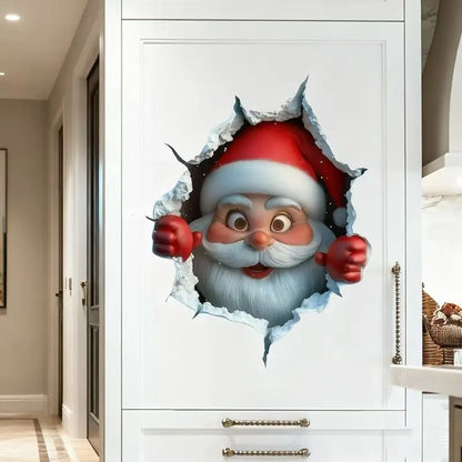 🎄Creative three-dimensional Santa Claus wall sticker！