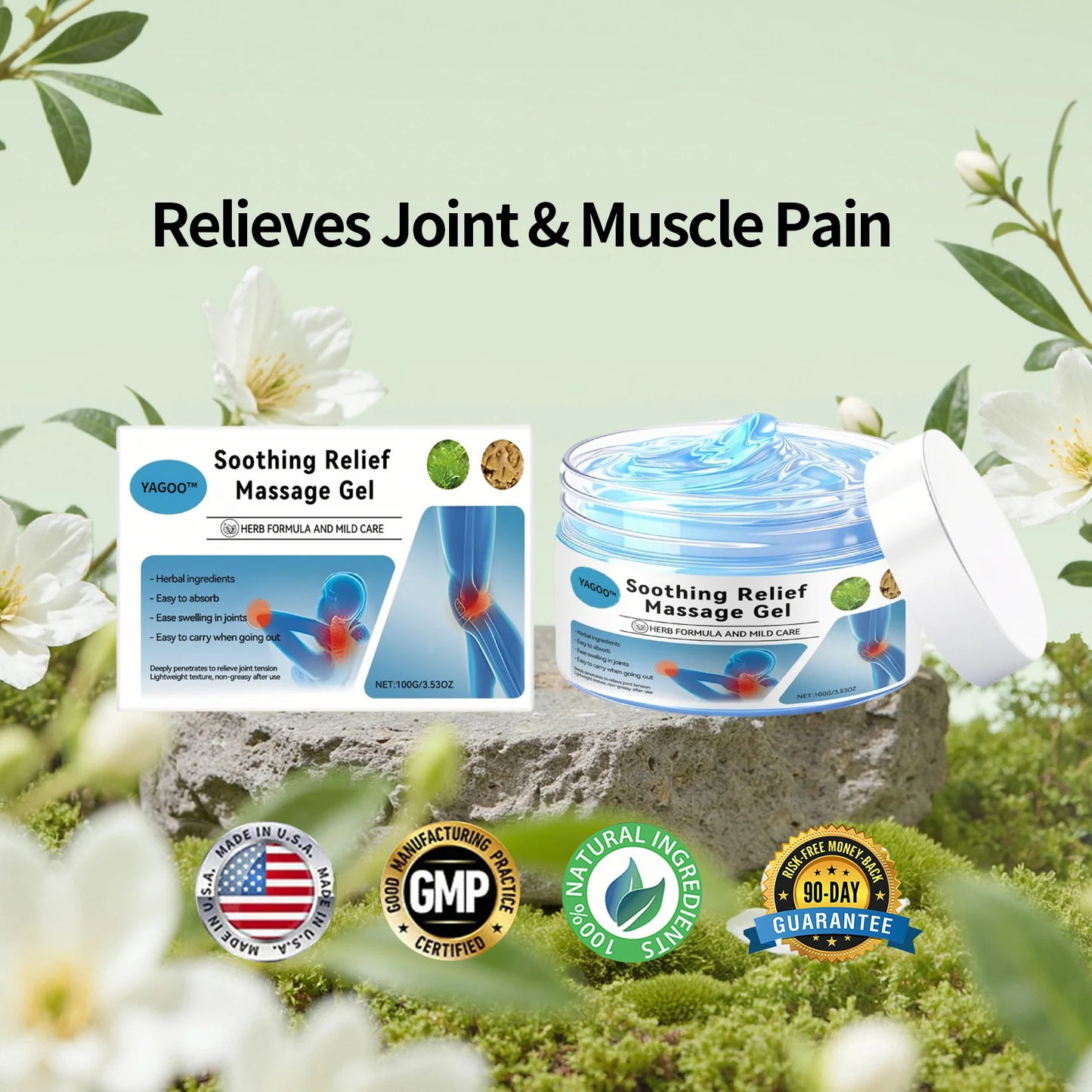 🔥Instant Pain Relief🔥 YAGOO™ joint Relief Gel – Natural Herbal Ointment Wellness