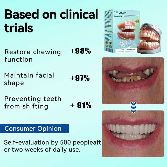 🌎Ends Today: 70% OFF!⏰Tiworld® Premium Denture🍀AdaptableFit Functional Dentures🦷Obtain American Dental Association (ADA) Certification
