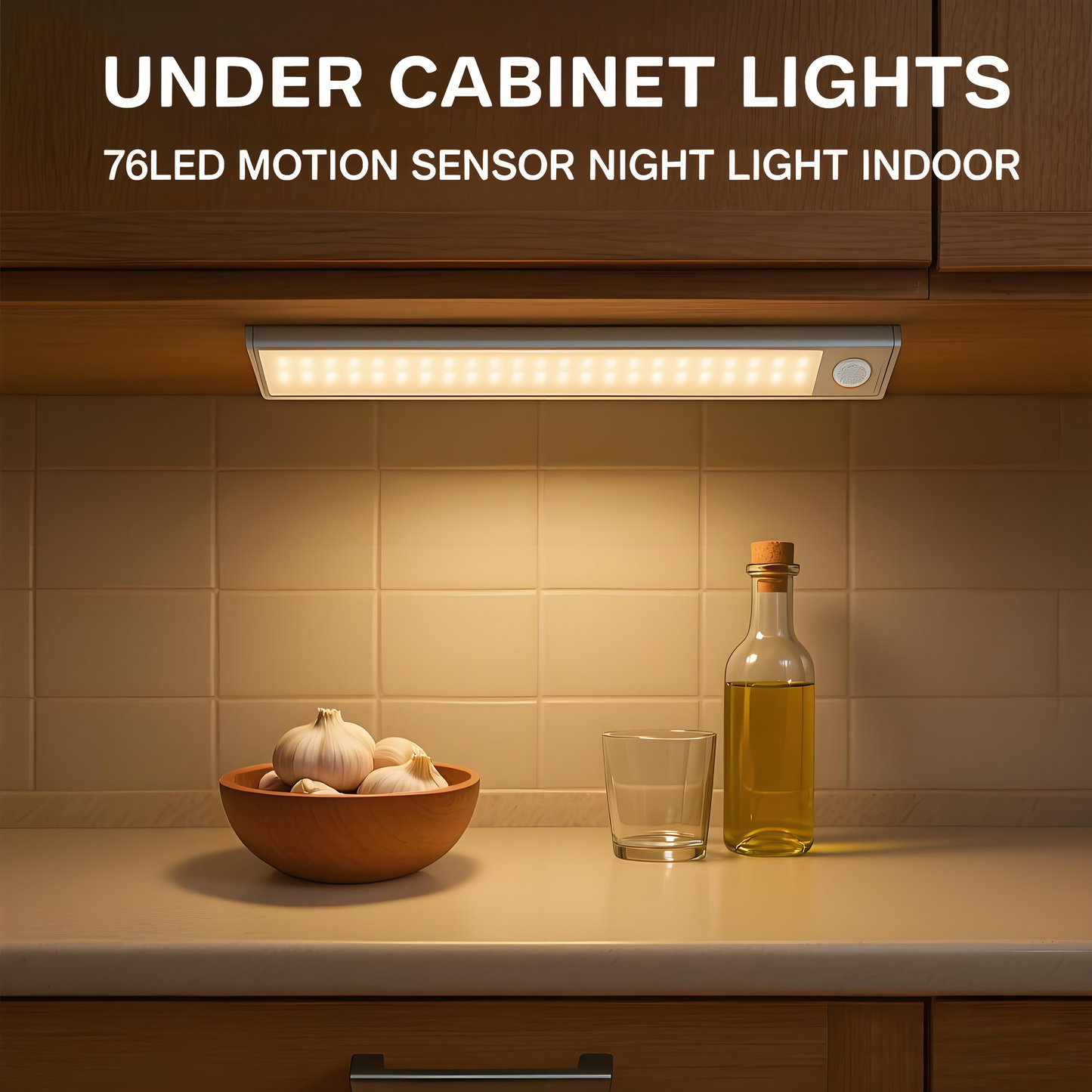 TIW0RLD Under Cabinet Lightsm,76LED Motion Sensor Night Light Indoor