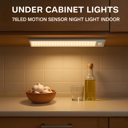 TIW0RLD Under Cabinet Lightsm,76LED Motion Sensor Night Light Indoor