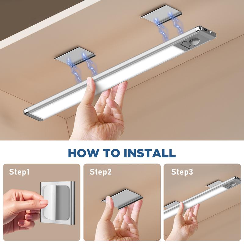 TIW0RLD Under Cabinet Lightsm,76LED Motion Sensor Night Light Indoor